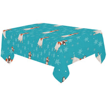 Load image into Gallery viewer, Deep Sky Blue Background Fat Chihuahua Christmas Pattern Tablecloth