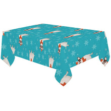 Load image into Gallery viewer, Deep Sky Blue Background Fat Chihuahua Christmas Pattern Tablecloth