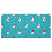 Load image into Gallery viewer, Deep Sky Blue Background Fat Chihuahua Christmas Pattern Tablecloth
