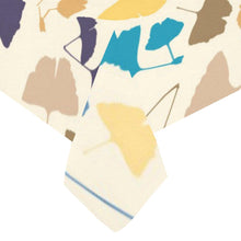 Load image into Gallery viewer, Vibrant Color Ginkgo Leaves Pattern On White Tablecloth