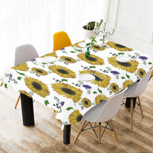 Load image into Gallery viewer, Sunflower Flower Species On White Design Tablecloth