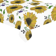 Load image into Gallery viewer, Sunflower Flower Species On White Design Tablecloth