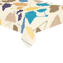 Load image into Gallery viewer, Vibrant Color Ginkgo Leaves Pattern On White Tablecloth