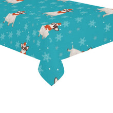 Load image into Gallery viewer, Deep Sky Blue Background Fat Chihuahua Christmas Pattern Tablecloth