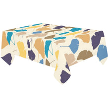 Load image into Gallery viewer, Vibrant Color Ginkgo Leaves Pattern On White Tablecloth