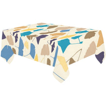 Load image into Gallery viewer, Vibrant Color Ginkgo Leaves Pattern On White Tablecloth