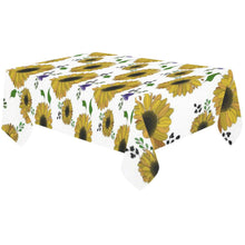 Load image into Gallery viewer, Sunflower Flower Species On White Design Tablecloth

