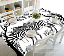 Load image into Gallery viewer, 3D Trees Zebras 955 Tablecloths Wallpaper AJ Wallpaper 
