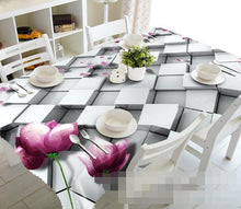 Load image into Gallery viewer, 3D Cubes And Flowers 1073 Tablecloths Wallpaper AJ Wallpaper 
