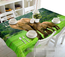 Load image into Gallery viewer, 3D Lovely Elephants 1017 Tablecloths Wallpaper AJ Wallpaper 
