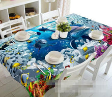 Load image into Gallery viewer, 3D Ocean Dolphins Bricks 1303 Tablecloths Wallpaper AJ Wallpaper 
