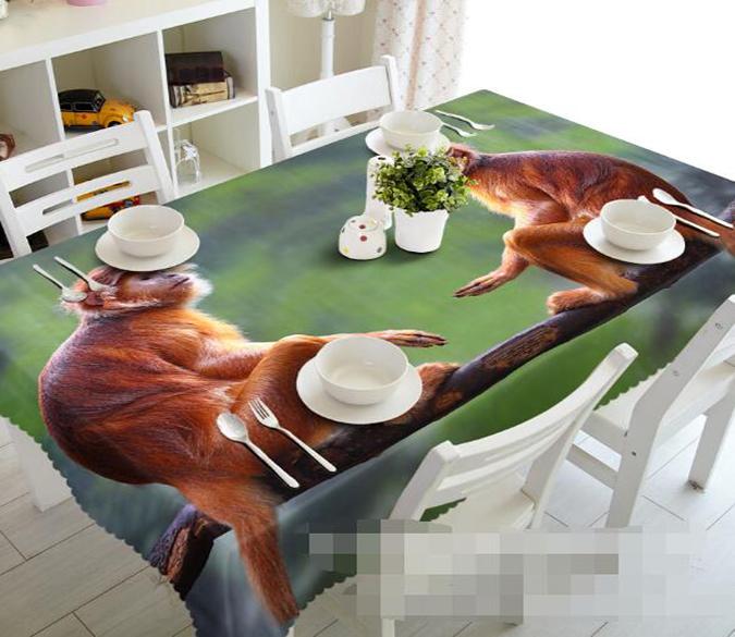 3D Naughty Monkeys 1004 Tablecloths Wallpaper AJ Wallpaper 