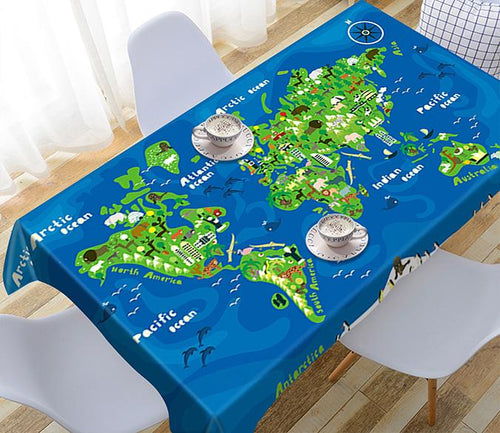 3D World Map 684 Tablecloths Wallpaper AJ Wallpaper 