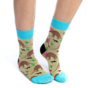 Aardvark Nature Travel Africa Printed Crew Socks