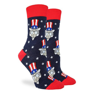 Cool Uncle Sam Wear Hat US Flag Printed Crew Socks