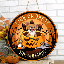 Load image into Gallery viewer, Lick Or Treat - Happy Halloween - Funny Personalized Door Sign.
