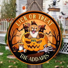 Load image into Gallery viewer, Lick Or Treat - Happy Halloween - Funny Personalized Door Sign.
