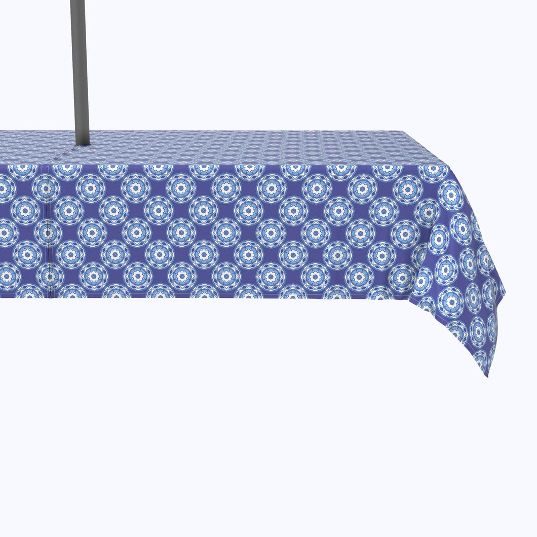 Abstract Blue And White Tile Design Tablecloth