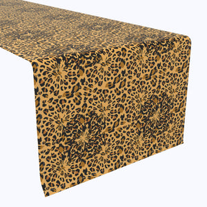 Abstract Leopard Spots On Goldenrod Design Table Runner