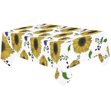 Load image into Gallery viewer, Sunflower Flower Species On White Design Tablecloth

