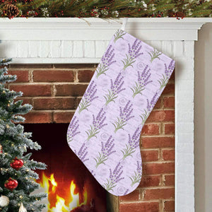 A Garden Of Lavender Pattern Background Christmas Stocking