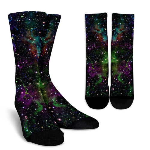 Abstract Dark Galaxy Space Print Unisex Crew Socks GearFrost