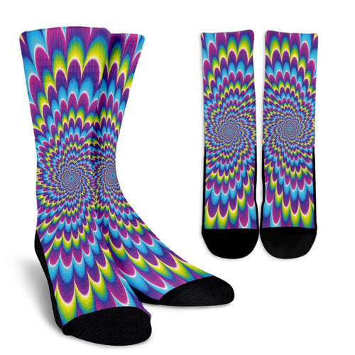 Abstract Dizzy Moving Optical Illusion Unisex Crew Socks GearFrost