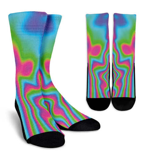 Abstract Psychedelic Trippy Print Unisex Crew Socks GearFrost