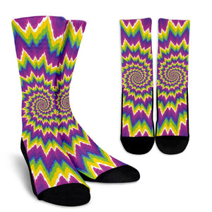 Abstract Spiral Moving Optical Illusion Unisex Crew Socks GearFrost